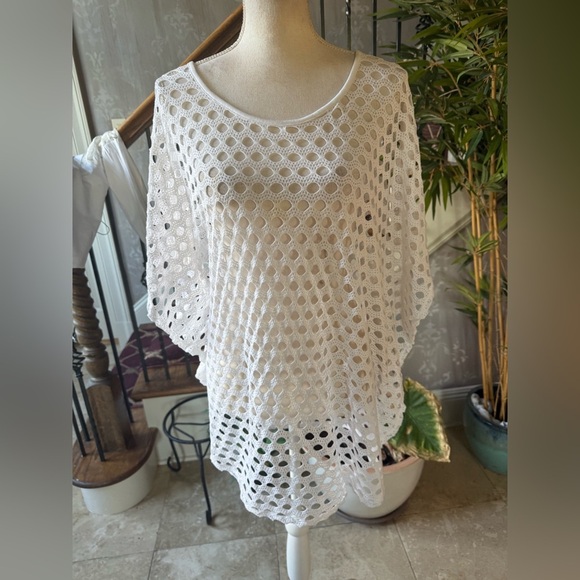 Chico’s ladies crochet top Chico size 3, US 13 extra-large and WOT white - Picture 3 of 9